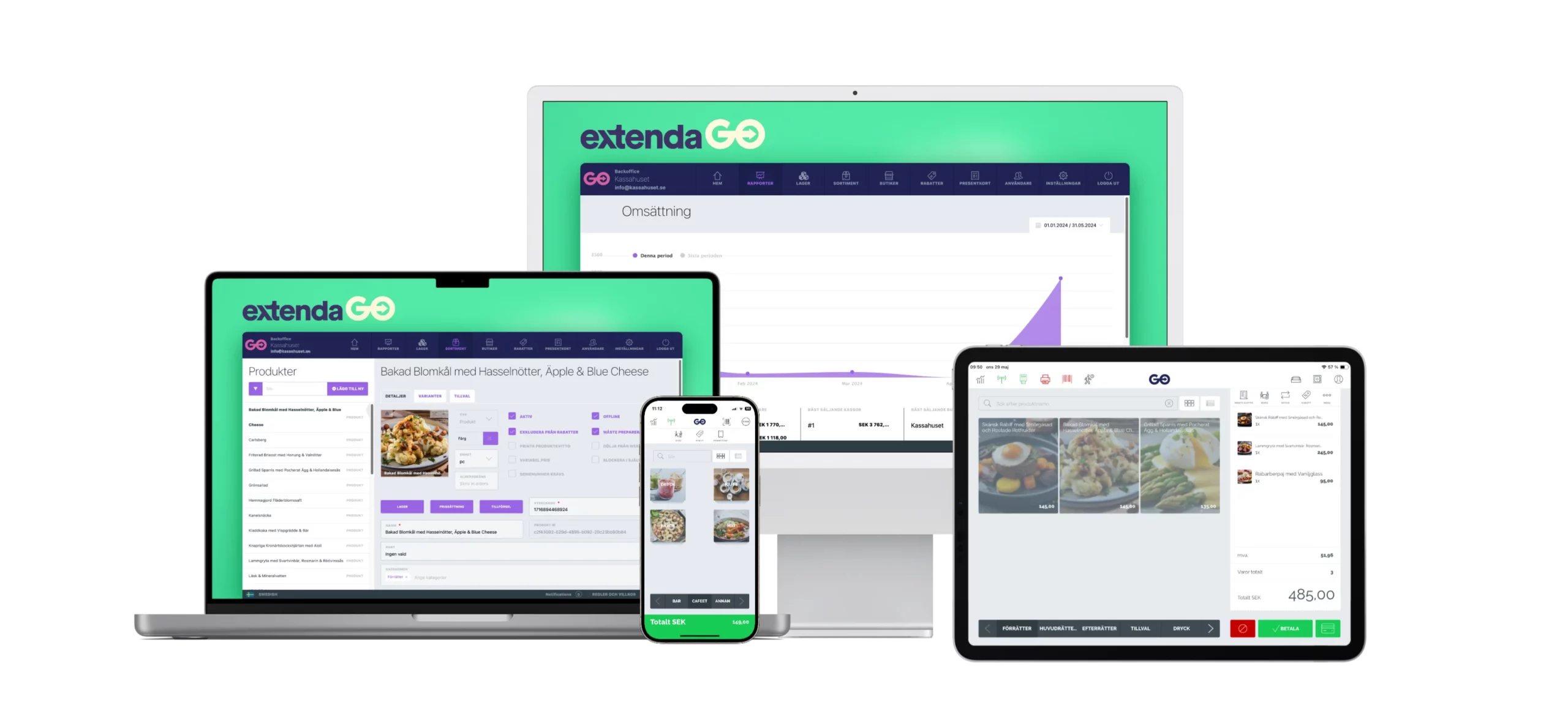 Stärk din verksamhet med Extenda Go allt-i-ett-programvara för kassasystem (POS). Anpassningsbar, kundorienterad och kostnadseffektiv.