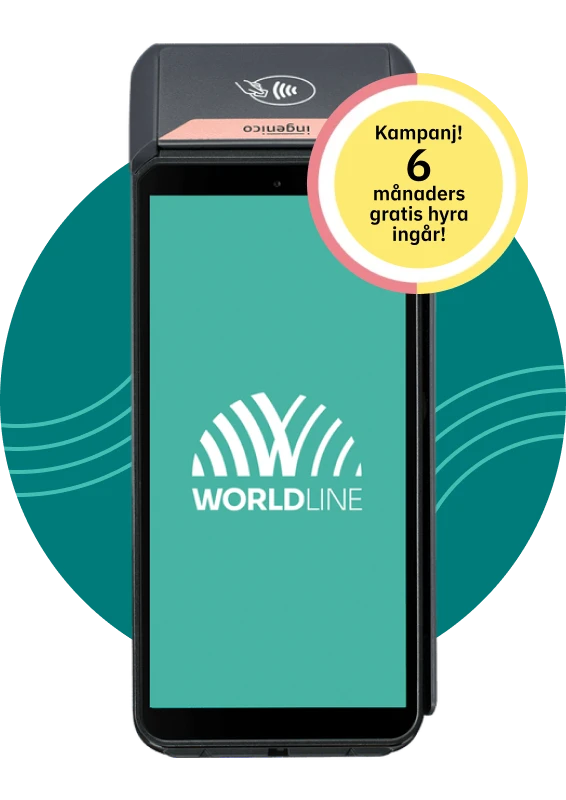 Worldline DX8000 Android kortterminal. Mobil 4G & Wi-Fi kopplad - Android med dricks i %